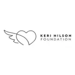 A minimalist logo for the Keri Hilson Foundation, featuring a heart with wings on the left side, reminiscent of an influencer's emblem, followed by the text "Keri Hilson Foundation" in capital letters on the right.